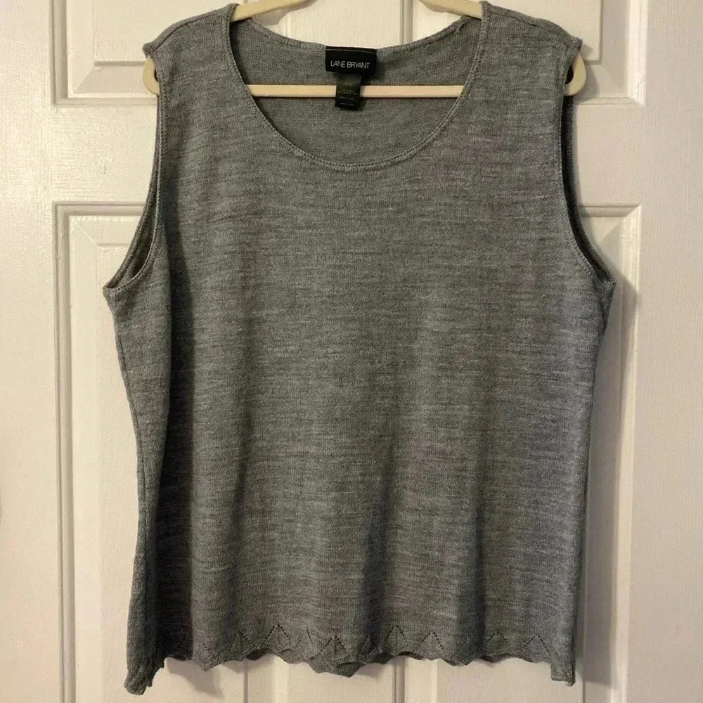 Lane Bryant Gray Light Sweater Tank Top Plus Size 18/20